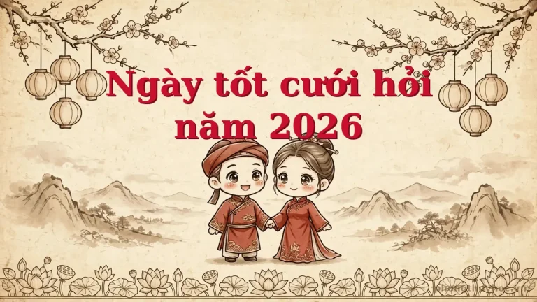 Ngày tốt cưới hỏi năm 2026