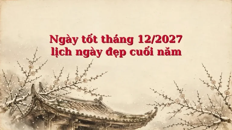 Ngày tốt tháng 12 năm 2027: lịch ngày đẹp cuối năm