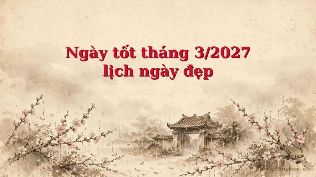 Ngày tốt tháng 3 năm 2027: lịch ngày đẹp đầy đủ nhất