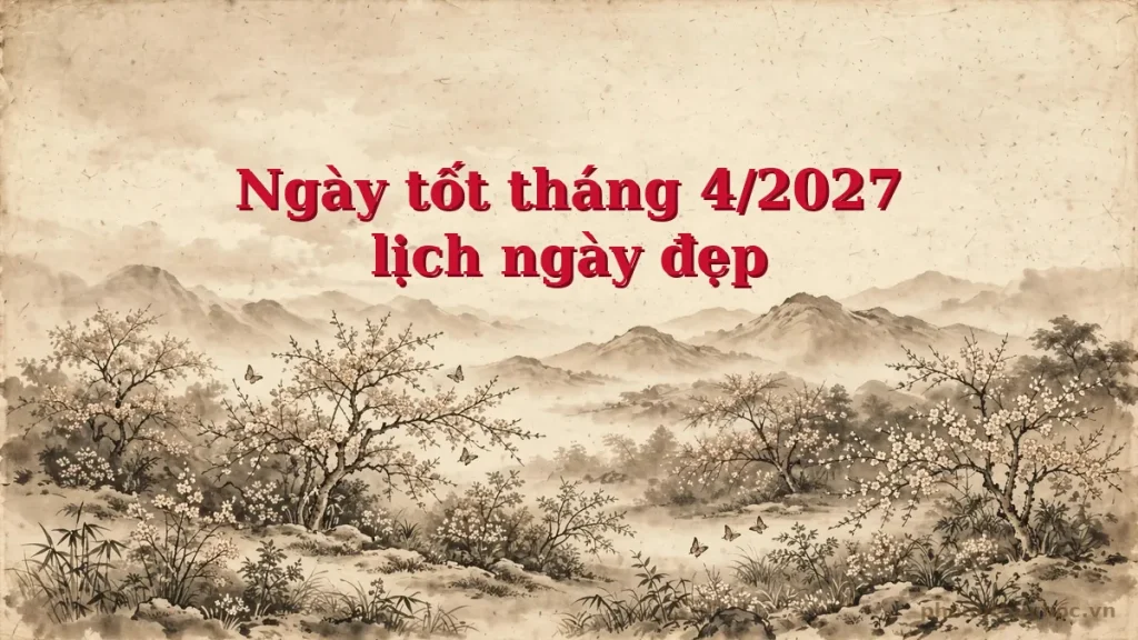 Ngày tốt tháng 4 năm 2027: lịch ngày đẹp đầy đủ nhất
