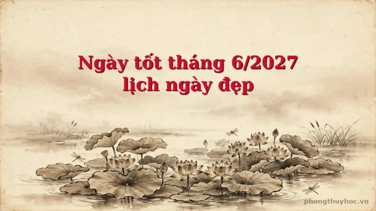 Ngày tốt tháng 6 năm 2027: lịch ngày đẹp đầy đủ nhất