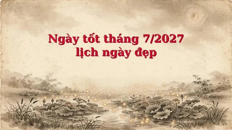 Ngày tốt tháng 7 năm 2027: lịch ngày đẹp đầy đủ nhất