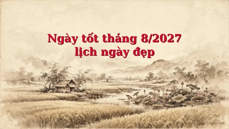 Ngày tốt tháng 8 năm 2027: lịch ngày đẹp đầy đủ nhất