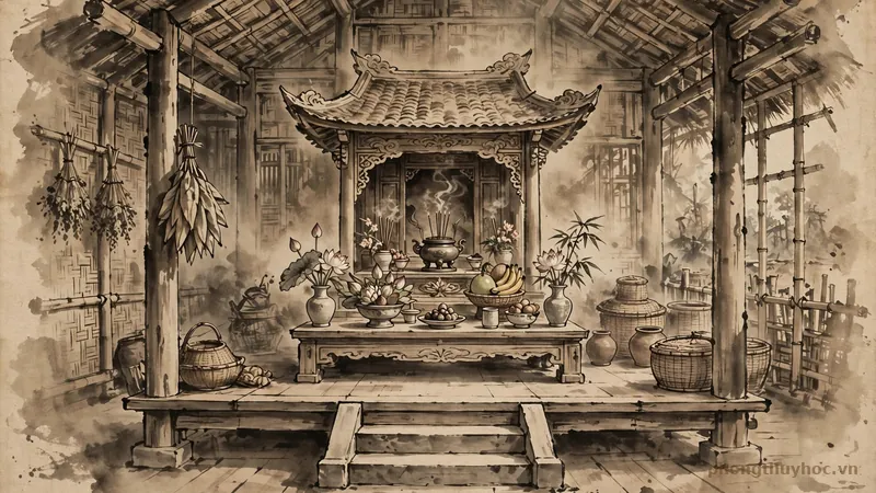 Minh họa vi tri - Phong thủy bàn thờ gia tiên