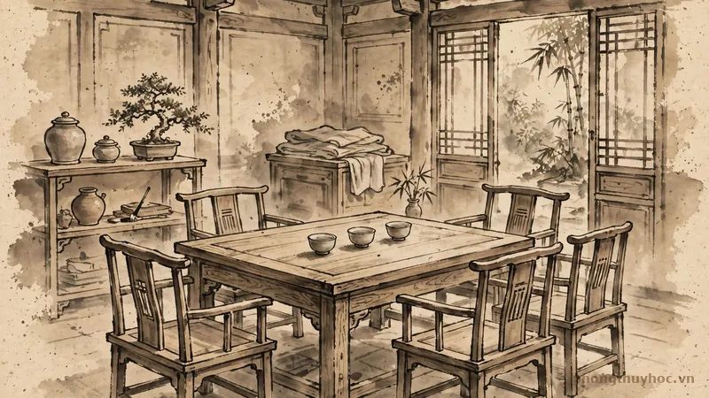 Minh họa bo tri - Phong thủy phòng khách